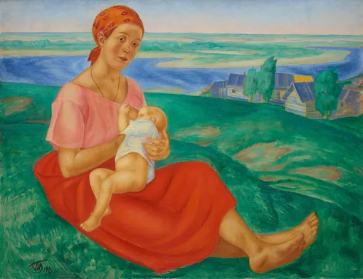 Кузьма Петров-Водкин, «Мать». 1913 год/ Из экспозиции «Состояние потока. Волга в русском искусстве» в Самаре.
