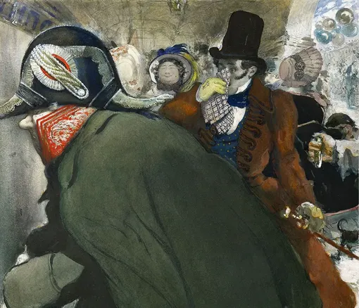 Иллюстрация к повести Гоголя «Нос». Лев Бакст, 1904 год