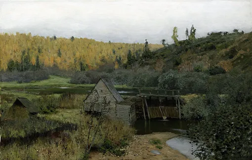Левитан Исаак. «Пейзаж с мельницей», 1888 год